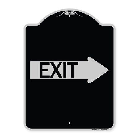 Signmission Exit With Right Arrow Heavy-Gauge Aluminum Architectural Sign, 24" H, 18" L, BS-1824-24606 A-DES-BS-1824-24606